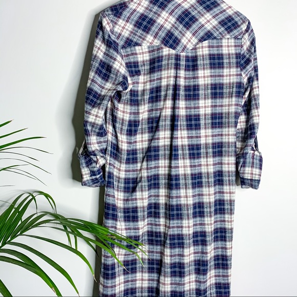 PLAID FLANNEL BUTTON DOWN MAXI DRESS - Picture 9 of 10